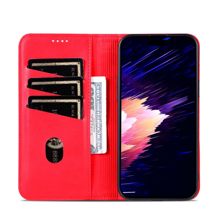 For iPhone 16 Plus AZNS Magnetic Calf Texture Flip Leather Phone Case(Red) - iPhone 16 Plus Cases by AZNS | Online Shopping South Africa | PMC Jewellery | Buy Now Pay Later Mobicred