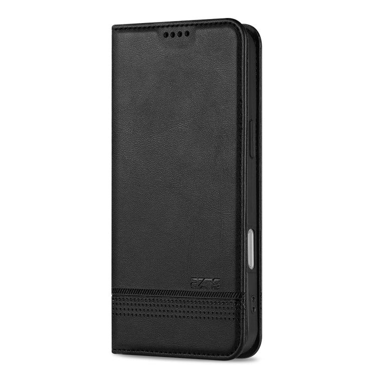 For iPhone 16 AZNS Magnetic Calf Texture Flip Leather Phone Case(Black) - iPhone 16 Cases by AZNS | Online Shopping South Africa | PMC Jewellery | Buy Now Pay Later Mobicred