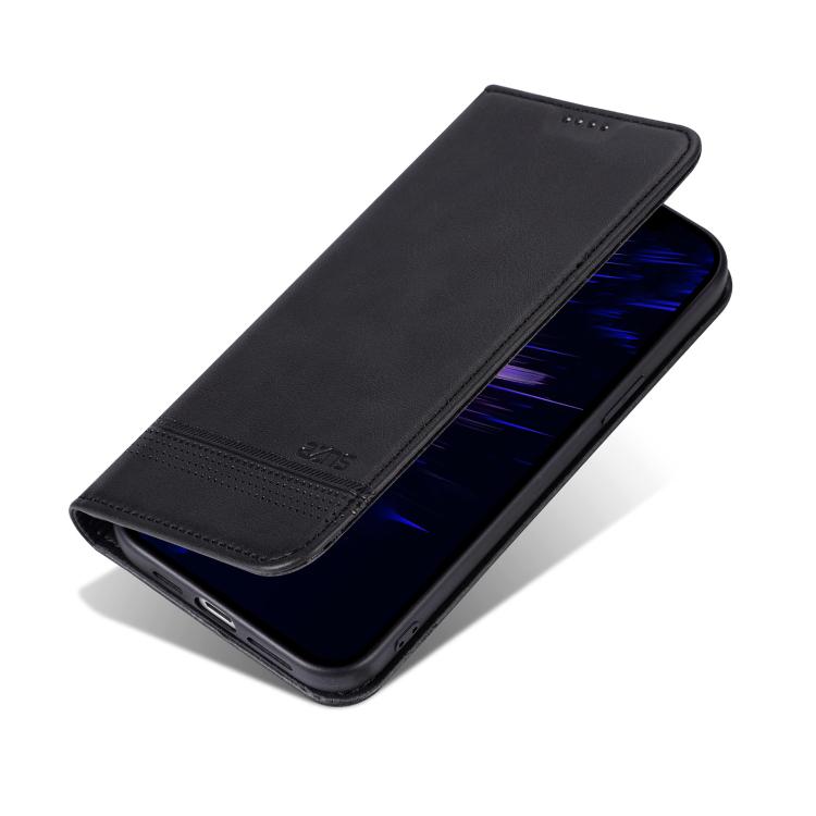 For iPhone 16e AZNS Magnetic Calf Texture Flip Leather Phone Case(Black) - iPhone 16e Cases by AZNS | Online Shopping South Africa | PMC TechLife | Buy Now Pay Later Mobicred