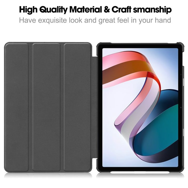 For Xiaomi Redmi Pad SE Custer Pure Color 3-Fold Holder Leather Tablet Case(Grey) - More Tablet Cases by PMC Jewellery | Online Shopping South Africa | PMC Jewellery