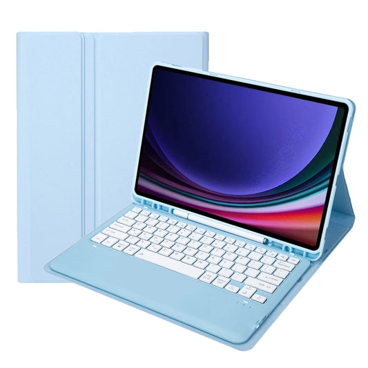 For Samsung Galaxy Tab S9 FE+ A810B Pen Slot Detachable Bluetooth Keyboard Leather Tablet Case(Sky Blue) - Samsung Keyboard by PMC Jewellery | Online Shopping South Africa | PMC Jewellery