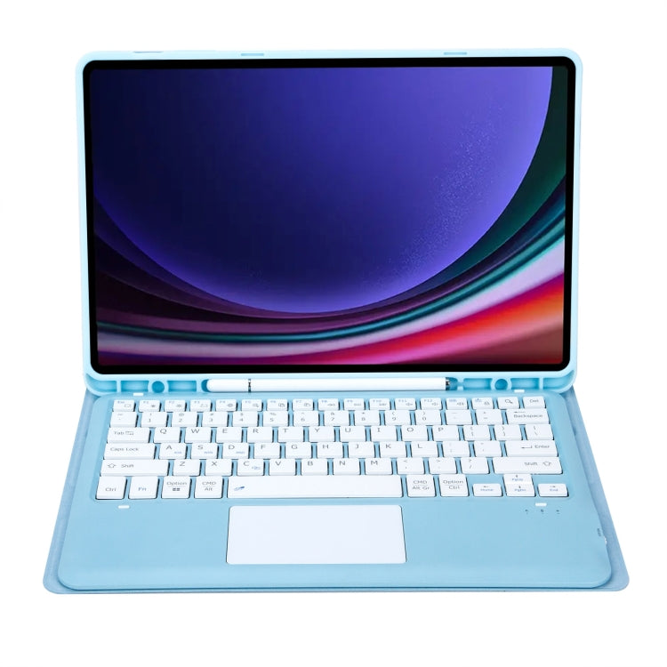 For Samsung Galaxy Tab S9+ A810B-A Touch Pad Detachable Bluetooth Keyboard Leather Tablet Case(Sky Blue) - Samsung Keyboard by PMC TechLife | Online Shopping South Africa | PMC TechLife