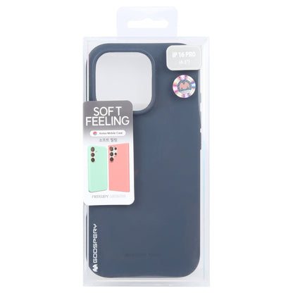 For iPhone 16 Pro Max GOOSPERY SOFT FEELING Liquid TPU Soft Phone Case(Dark Blue) - iPhone 16 Pro Max Cases by GOOSPERY | Online Shopping South Africa | PMC Jewellery | Buy Now Pay Later Mobicred