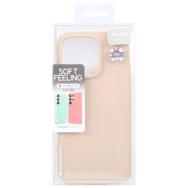 For iPhone 16 Pro GOOSPERY SOFT FEELING Liquid TPU Soft Phone Case(Apricot) - iPhone 16 Pro Cases by GOOSPERY | Online Shopping South Africa | PMC Jewellery | Buy Now Pay Later Mobicred