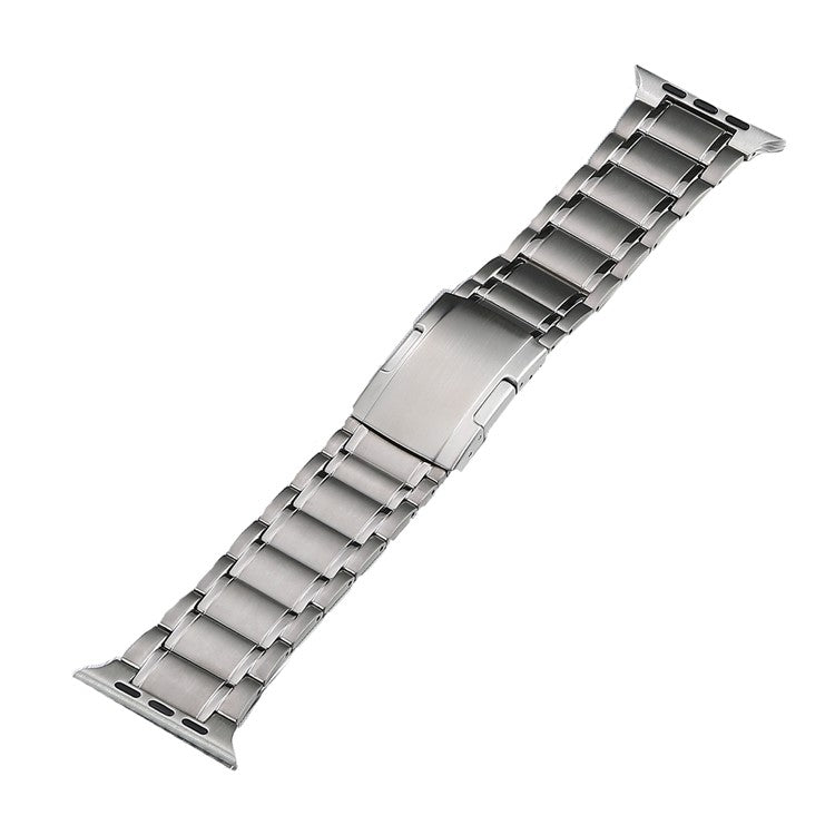 For Apple Watch Series 5 44mm Five Beads Turtle Buckle Titanium Steel Watch Band(Silver) - Watch Bands by PMC Jewellery | Online Shopping South Africa | PMC Jewellery