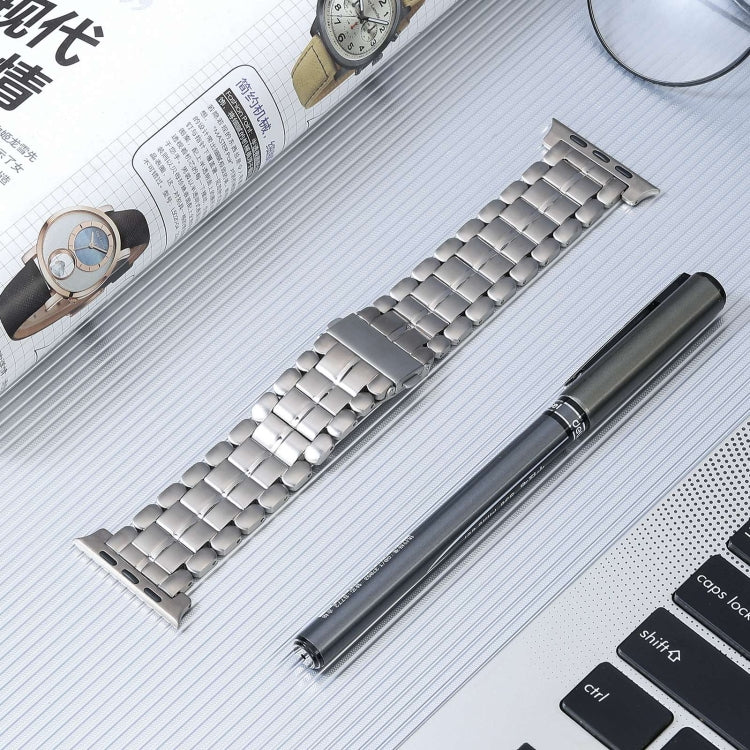 For Apple Watch SE 44mm Five Beads Titanium Steel Watch Band(Silver) - Watch Bands by PMC Jewellery | Online Shopping South Africa | PMC Jewellery