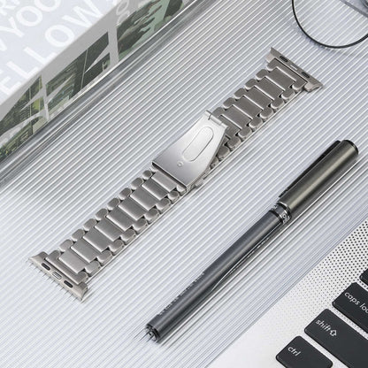 For Apple Watch Series 5 44mm Five Beads Titanium Steel Watch Band(Silver) - Watch Bands by PMC Jewellery | Online Shopping South Africa | PMC Jewellery