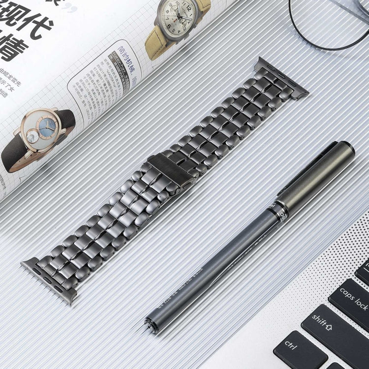 For Apple Watch Series 4 44mm Five Beads Titanium Steel Watch Band(Grey) - Watch Bands by PMC TechLife | Online Shopping South Africa | PMC TechLife