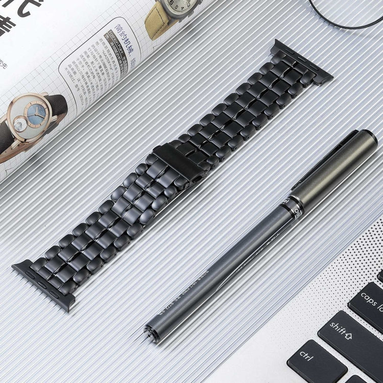 For Apple Watch 4 40mm Five Beads Titanium Steel Watch Band(Black) - Watch Bands by PMC Jewellery | Online Shopping South Africa | PMC Jewellery