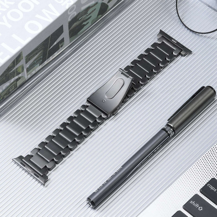 For Apple Watch Series 3 42mm Five Beads Titanium Steel Watch Band(Grey) - Watch Bands by PMC TechLife | Online Shopping South Africa | PMC TechLife