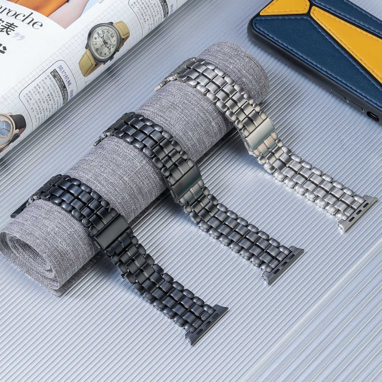 For Apple Watch Series 7 45mm Five Beads Titanium Steel Watch Band(Grey) - Watch Bands by PMC TechLife | Online Shopping South Africa | PMC TechLife