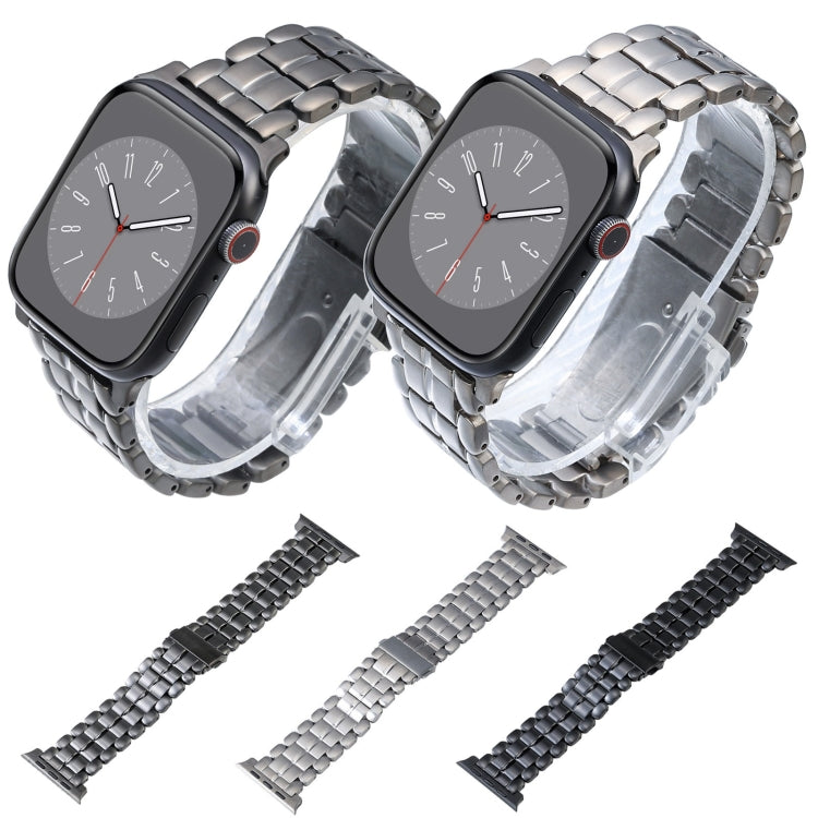 For Apple Watch 4 40mm Five Beads Titanium Steel Watch Band(Black) - Watch Bands by PMC TechLife | Online Shopping South Africa | PMC TechLife