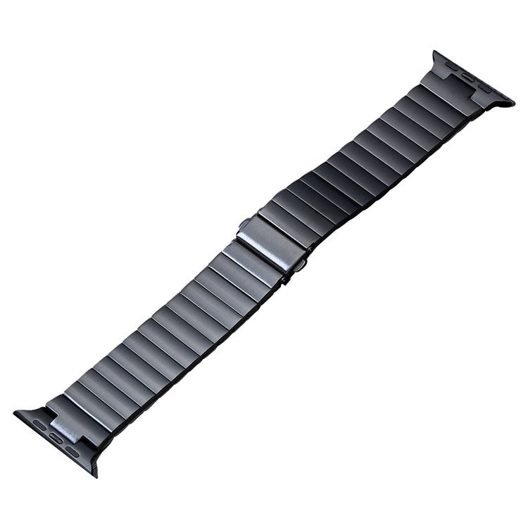 For Apple Watch Ultra 2 49mm Flat Buckle Stainless Steel Watch Band(Black) - Watch Bands by PMC Jewellery | Online Shopping South Africa | PMC Jewellery