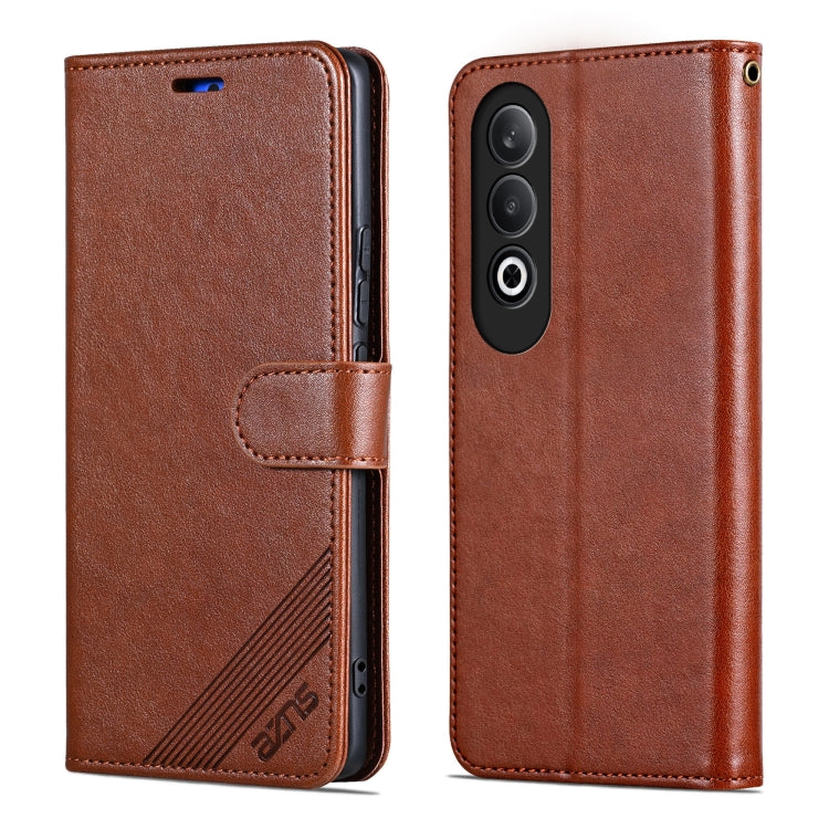 For OPPO K12 AZNS Sheepskin Texture Flip Leather Phone Case(Brown) - OPPO Cases by AZNS | Online Shopping South Africa | PMC Jewellery | Buy Now Pay Later Mobicred