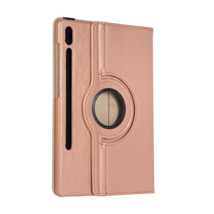 For Samsung Galaxy Tab S9 360 Degrees Rotation Holder Litchi Texture Leather Tablet Case(Rose Gold) - Galaxy Tab S9 Cases by PMC Jewellery | Online Shopping South Africa | PMC Jewellery | Buy Now Pay Later Mobicred