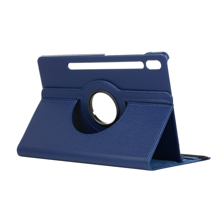 For Samsung Galaxy Tab S9 360 Degrees Rotation Holder Litchi Texture Leather Tablet Case(Blue) - Galaxy Tab S9 Cases by PMC Jewellery | Online Shopping South Africa | PMC Jewellery | Buy Now Pay Later Mobicred