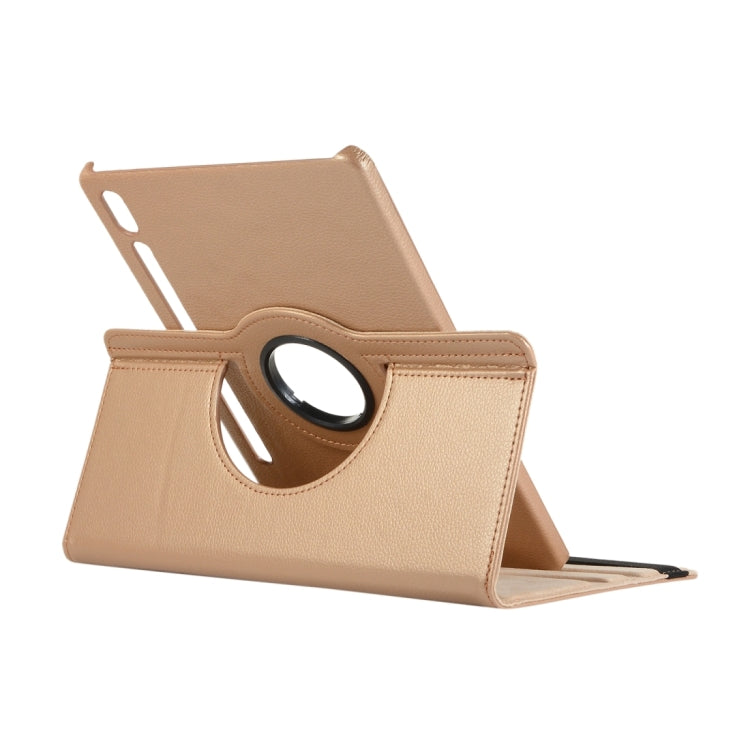 For Samsung Galaxy Tab S9+ / Tab S10+ Litchi Texture 360 Degrees Rotation Holder Leather Tablet Case(Rose Gold) - Galaxy Tab S9+ Cases by PMC Jewellery | Online Shopping South Africa | PMC Jewellery | Buy Now Pay Later Mobicred