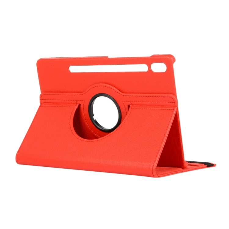 For Samsung Galaxy Tab S9 Ultra Litchi Texture 360 Degrees Rotation Holder Leather Tablet Case(Red) - free shipping - PMC Jewellery - Order now!