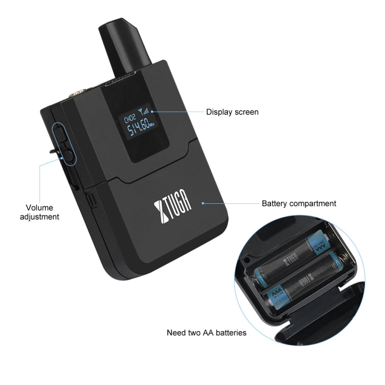 XTUGA A140-B Wireless Microphone System 4 BodyPack Headset Lavalier Microphone(UK Plug) - Microphone by XTUGA | Online Shopping South Africa | PMC Jewellery | Buy Now Pay Later Mobicred