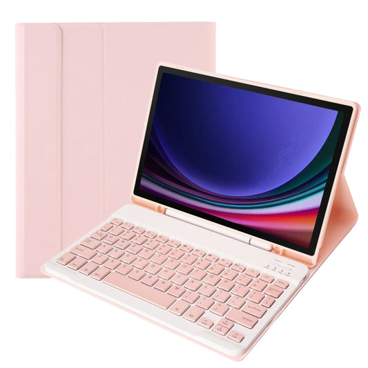 For Samsung Galaxy Tab S9 FE A710B Candy Color TPU Bluetooth Keyboard Leather Tablet Case with Pen Holder(Pink) - Samsung Keyboard by PMC Jewellery | Online Shopping South Africa | PMC Jewellery