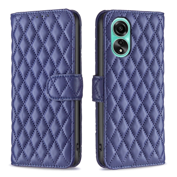 For OPPO A78 4G Diamond Lattice Wallet Flip Leather Phone Case(Blue) - OPPO Cases by PMC TechLife | Online Shopping South Africa | PMC TechLife | Buy Now Pay Later Mobicred