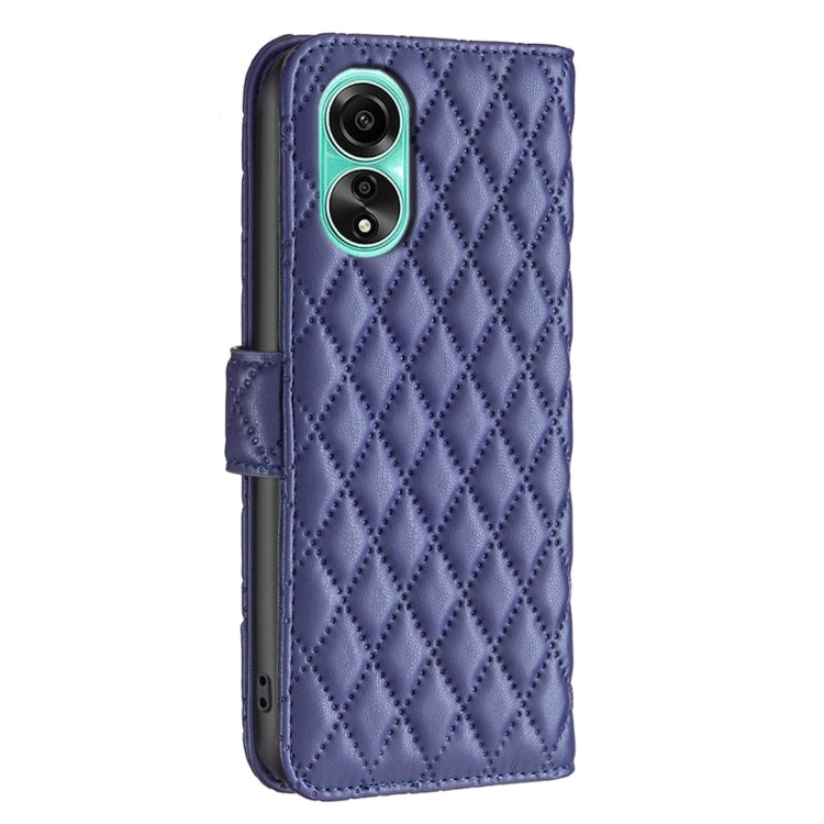 For OPPO A78 4G Diamond Lattice Wallet Flip Leather Phone Case(Blue) - OPPO Cases by PMC TechLife | Online Shopping South Africa | PMC TechLife | Buy Now Pay Later Mobicred