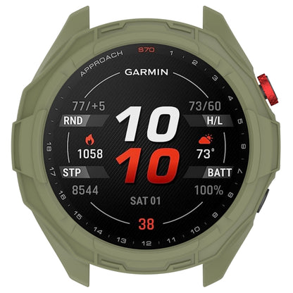 For Garmin Approach S70 47mm Armor Hollow Watch Protective Case(Green) - Watch Cases by PMC Jewellery | Online Shopping South Africa | PMC Jewellery