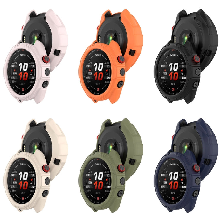 For Garmin Approach S70 42mm Armor Hollow Watch Protective Case(Orange) - Watch Cases by PMC Jewellery | Online Shopping South Africa | PMC Jewellery