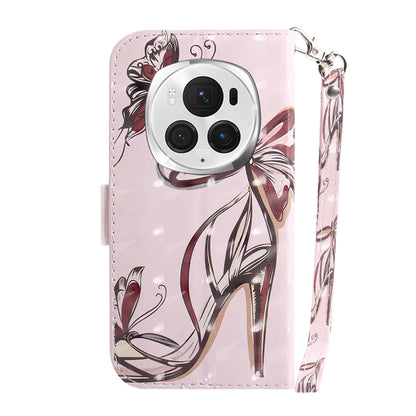 For Honor Magic6 Pro 3D Colored Horizontal Flip Leather Phone Case(Butterfly High-heeled) - Honor Cases by PMC Jewellery | Online Shopping South Africa | PMC Jewellery | Buy Now Pay Later Mobicred