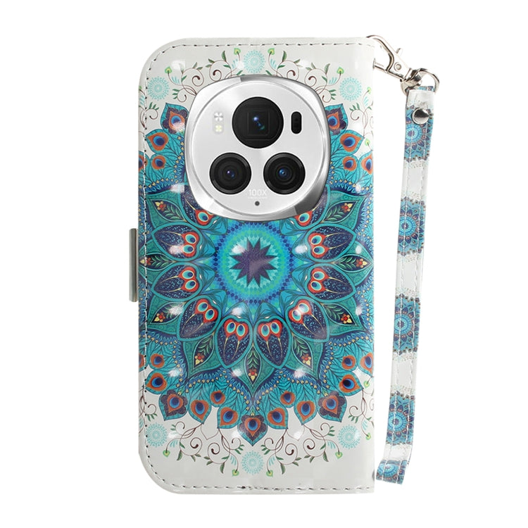 For Honor Magic6 Pro 3D Colored Horizontal Flip Leather Phone Case(Peacock Wreath) - Honor Cases by PMC Jewellery | Online Shopping South Africa | PMC Jewellery | Buy Now Pay Later Mobicred