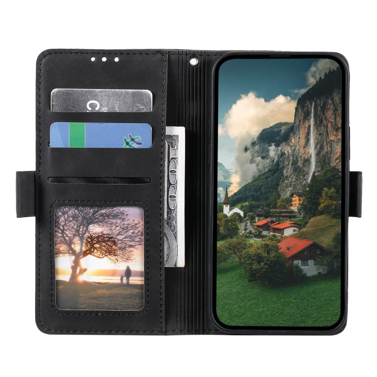 For iPhone 16 Retro Splicing Horizontal Flip Leather Phone Case(Black) - iPhone 16 Cases by PMC Jewellery | Online Shopping South Africa | PMC Jewellery | Buy Now Pay Later Mobicred