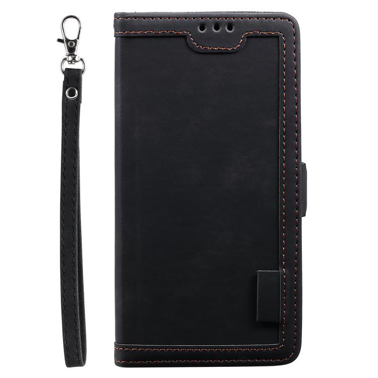For iPhone 16e Retro Splicing Horizontal Flip Leather Phone Case(Black) - iPhone 16e Cases by PMC TechLife | Online Shopping South Africa | PMC TechLife | Buy Now Pay Later Mobicred
