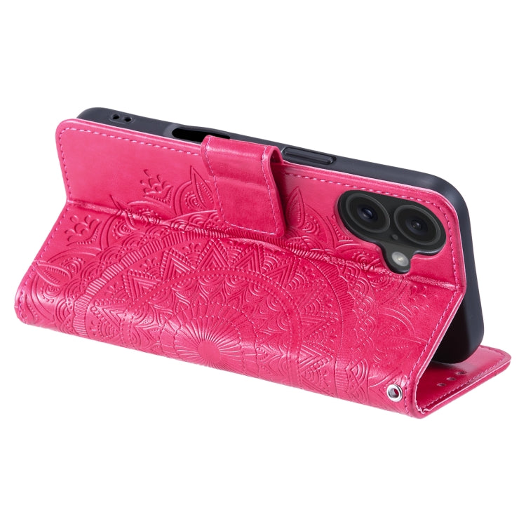 For iPhone 16 Plus Totem Flower Embossed Leather Phone Case(Red) - iPhone 16 Plus Cases by PMC TechLife | Online Shopping South Africa | PMC TechLife | Buy Now Pay Later Mobicred