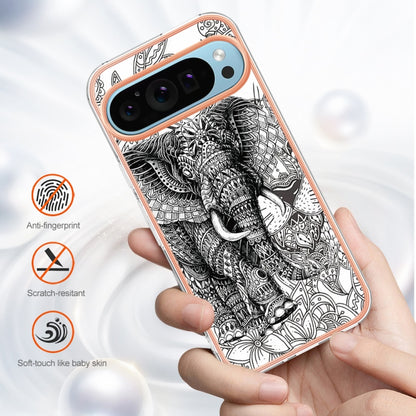 For Google Pixel 9 / 9 Pro Electroplating Dual-side IMD Phone Case(Totem Elephant) - Google Cases by PMC Jewellery | Online Shopping South Africa | PMC Jewellery | Buy Now Pay Later Mobicred