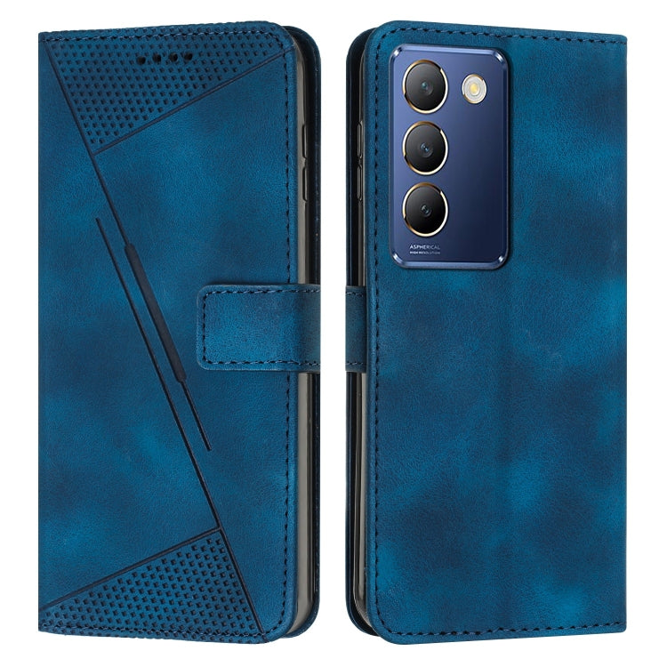 For vivo Y100 IDN Dream Triangle Leather Phone Case with Lanyard(Blue) - vivo Cases by PMC Jewellery | Online Shopping South Africa | PMC Jewellery | Buy Now Pay Later Mobicred