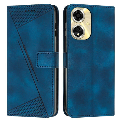 For OPPO Reno11 F Dream Triangle Leather Phone Case with Lanyard(Blue) - Reno11 F Cases by PMC Jewellery | Online Shopping South Africa | PMC Jewellery | Buy Now Pay Later Mobicred