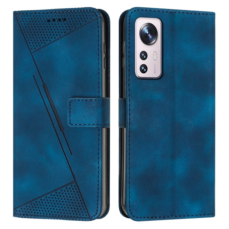 For Xiaomi 12 Pro / 12S Pro Dream Triangle Leather Phone Case with Lanyard(Blue) - Xiaomi Cases by PMC TechLife | Online Shopping South Africa | PMC TechLife