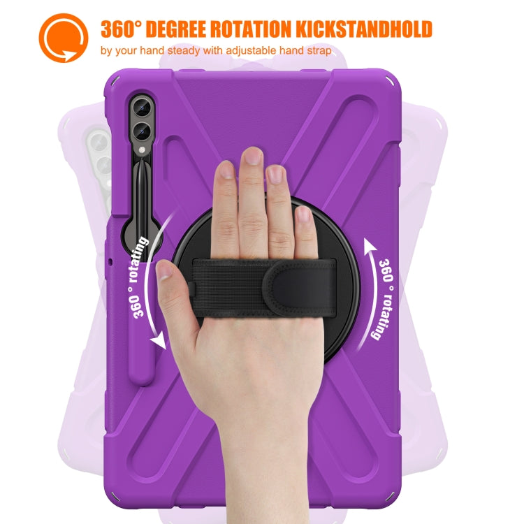 For Samsung Galaxy Tab S9+ / S8+ Rotatable Kickstand Grip Heavy Duty Hard Rugged Tablet Case(Purple) - Other Galaxy Tab PC by PMC Jewellery | Online Shopping South Africa | PMC Jewellery | Buy Now Pay Later Mobicred