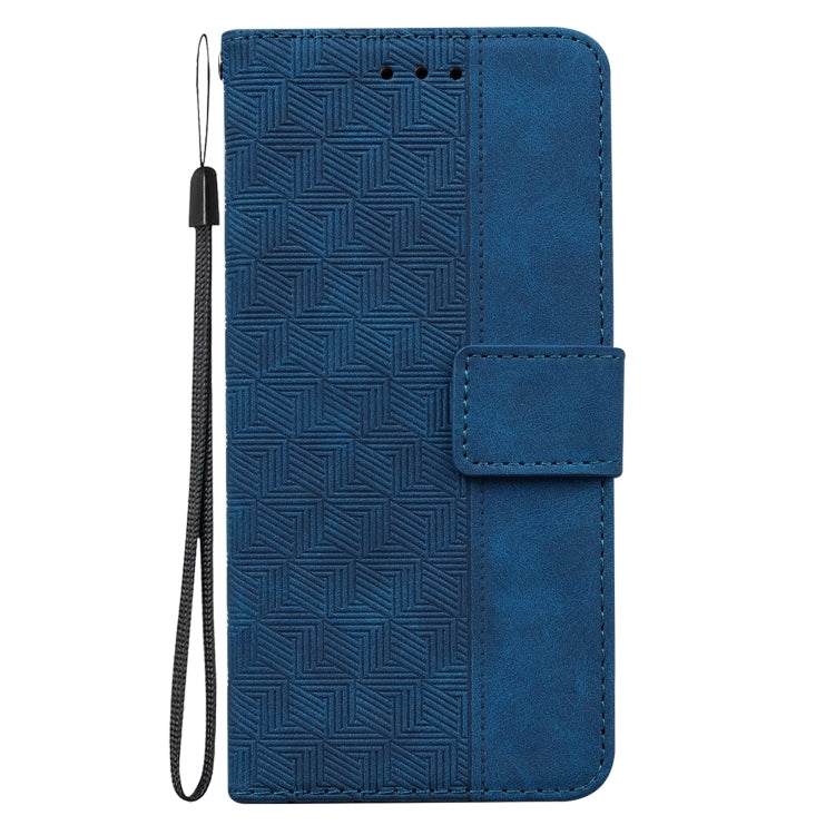 For Honor Magic6 Pro Geometric Embossed Leather Phone Case(Blue) - Honor Cases by PMC Jewellery | Online Shopping South Africa | PMC Jewellery | Buy Now Pay Later Mobicred