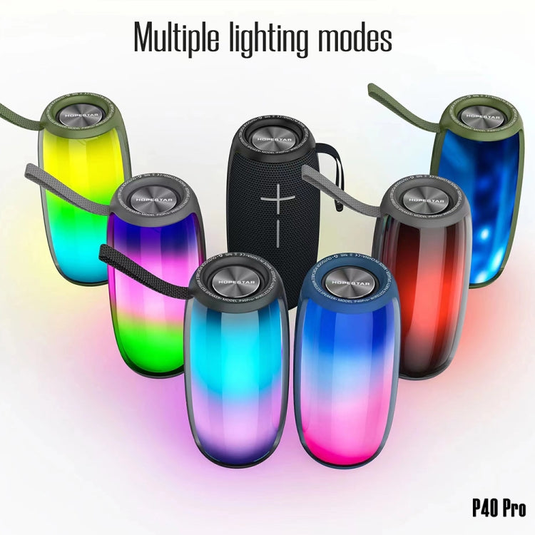 HOPESTAR P40 Pro IPX6 Waterproof RGB Light Wireless Bluetooth Speaker(Blue) - free shipping - PMC Jewellery - Order now!