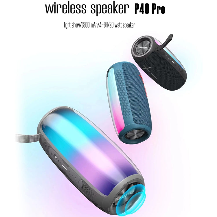 HOPESTAR P40 Pro IPX6 Waterproof RGB Light Wireless Bluetooth Speaker(Black) - Waterproof Speaker by HOPESTAR | Online Shopping South Africa | PMC Jewellery | Buy Now Pay Later Mobicred