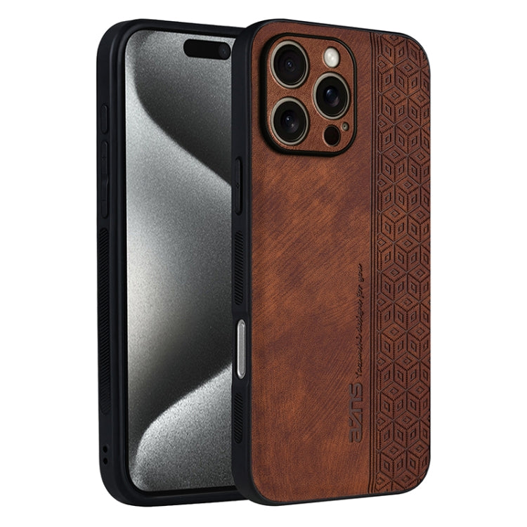 For iPhone 16 Pro AZNS 3D Embossed Skin Feel Phone Case(Brown) - iPhone 16 Pro Cases by AZNS | Online Shopping South Africa | PMC Jewellery | Buy Now Pay Later Mobicred