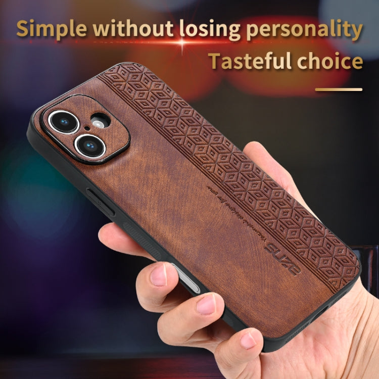 For iPhone 16 AZNS 3D Embossed Skin Feel Phone Case(Brown) - iPhone 16 Cases by AZNS | Online Shopping South Africa | PMC Jewellery | Buy Now Pay Later Mobicred