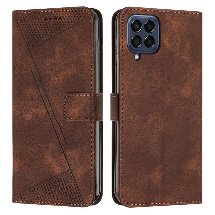 For Samsung Galaxy M33 Dream Triangle Leather Phone Case with Long Lanyard(Brown) - Galaxy Phone Cases by PMC TechLife | Online Shopping South Africa | PMC TechLife