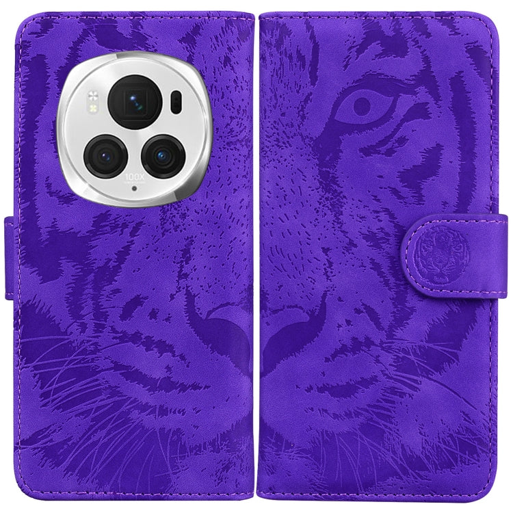 For Honor Magic6 Pro Tiger Embossing Pattern Flip Leather Phone Case(Purple) - Honor Cases by PMC Jewellery | Online Shopping South Africa | PMC Jewellery | Buy Now Pay Later Mobicred