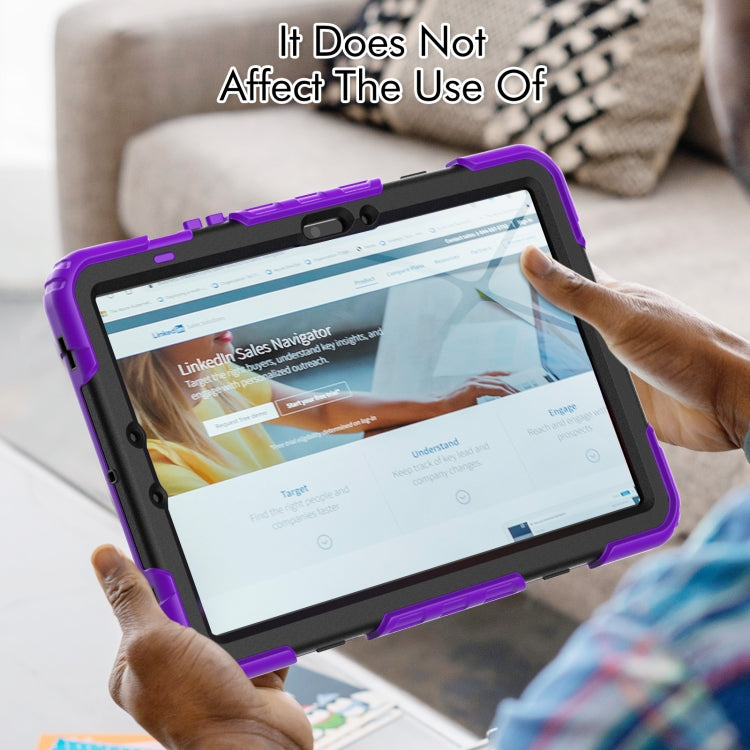 For Samsung Galaxy Tab S8 / S7 Silicone Hybrid PC Tablet Protective Case(Purple+Black) - Galaxy Tab S8 Cases by PMC Jewellery | Online Shopping South Africa | PMC Jewellery | Buy Now Pay Later Mobicred