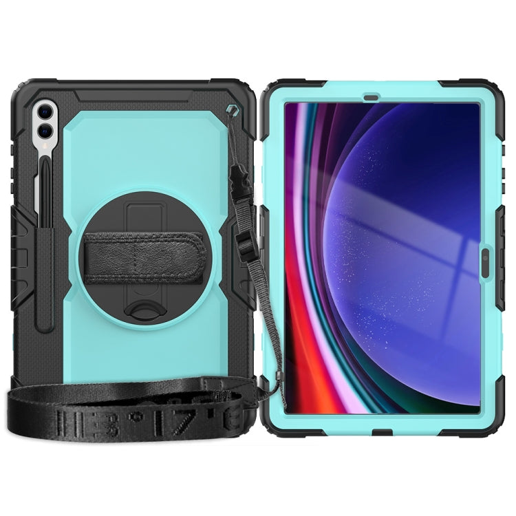 For Samsung Galaxy Tab S10+ / S9+ / S9 FE+ Silicone Hybrid PC Tablet Protective Case(Black+Light Blue) - Galaxy Tab S9+ Cases by PMC Jewellery | Online Shopping South Africa | PMC Jewellery | Buy Now Pay Later Mobicred