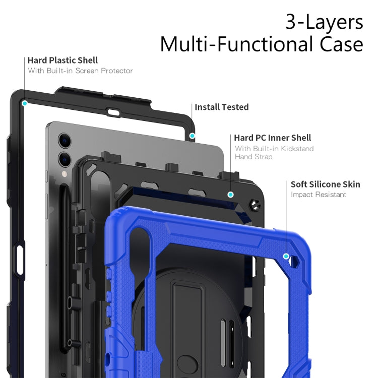 For Samsung Galaxy Tab S10+ / S9+ / S9 FE+ Silicone Hybrid PC Tablet Protective Case(Dark Blue+Black) - free shipping - PMC Jewellery - Order now!
