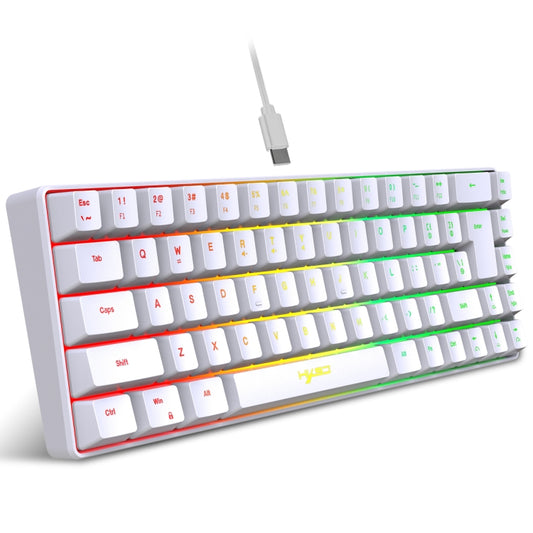 HXSJ V200 Wired RGB Backlit Mechanical Keyboard 68 Key Caps, Cable Length: 1.7m(White) - Wired Keyboard by HXSJ | Online Shopping South Africa | PMC Jewellery | Buy Now Pay Later Mobicred