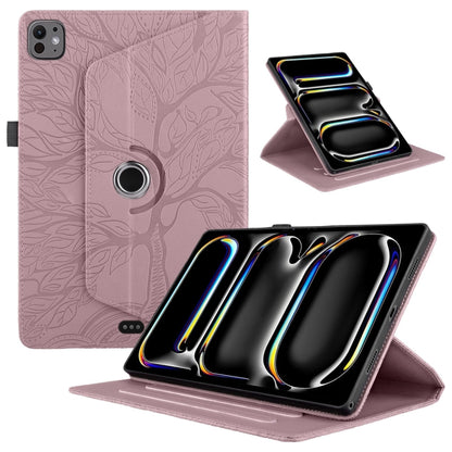 For iPad Pro 11 2024 Tree Life Embossed Rotation Leather Smart Tablet Case(Rose Gold) - iPad Pro 11 2024 Cases by PMC Jewellery | Online Shopping South Africa | PMC Jewellery | Buy Now Pay Later Mobicred